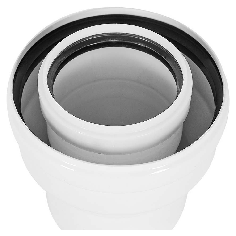 Соединительный адаптер переход с D60/100 п-п на D80/125 м-м, конденсационный / Rommer фото на multiBOX