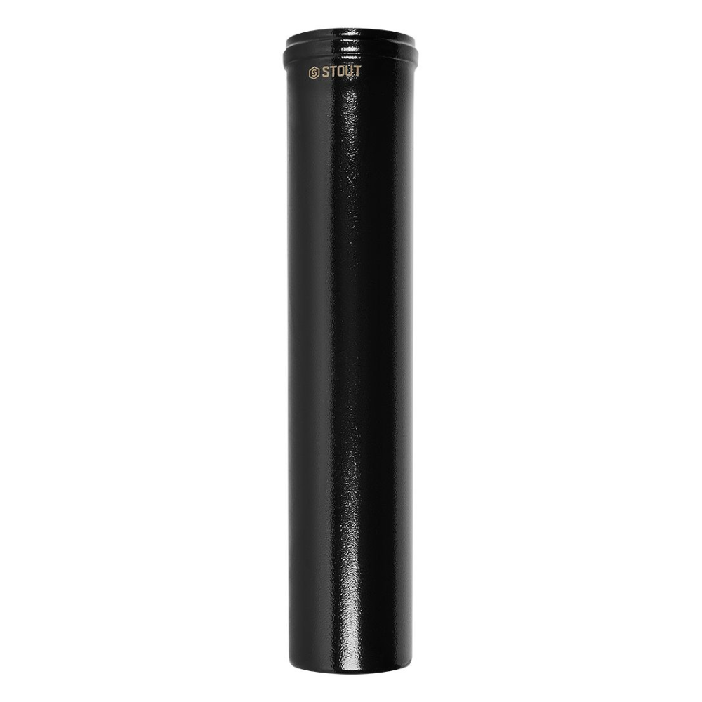 Удлинитель D60/100 п-м L500 мм, черный, традиционный / Stout фото на multiBOX