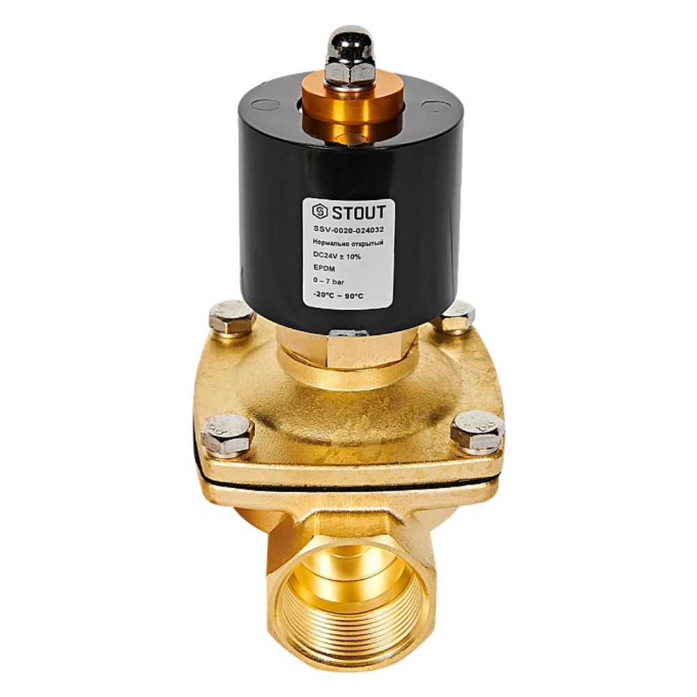 Электромагнитный клапан 1 1/4" НО, 24В, прямого действия / Stout фото на multiBOX
