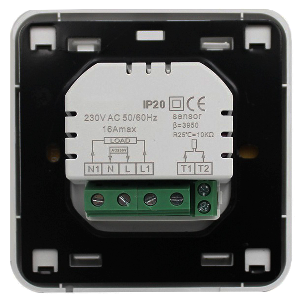 Терморегулятор теплого пола с кнопкой 16А, ON/OFF, белый / Stout фото на multiBOX