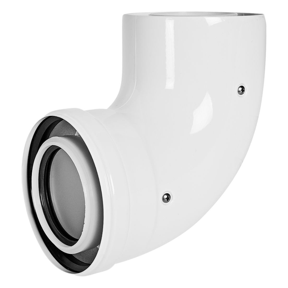Отвод угол 90 гр. D80/125 п-м, конденсационный / Stout фото на multiBOX