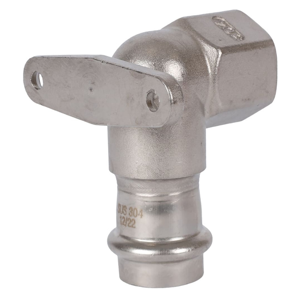 Угольник настенный ВПр-ВР 22х3/4" из нерж. стали с креплением прессовой / Rommer фото на multiBOX