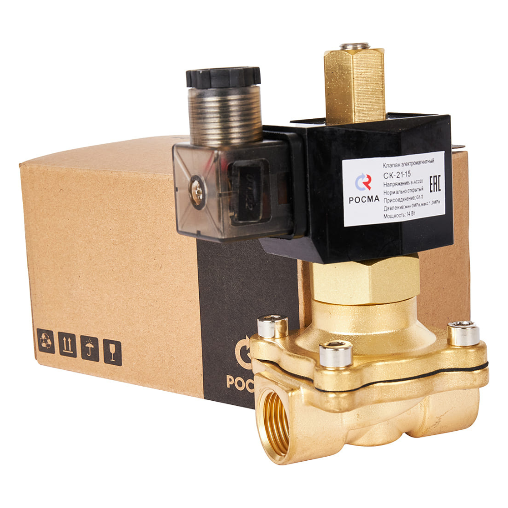 Электромагнитный клапан СК-21-15 1/2" НО, 220В, прямого действия / Росма фото на multiBOX
