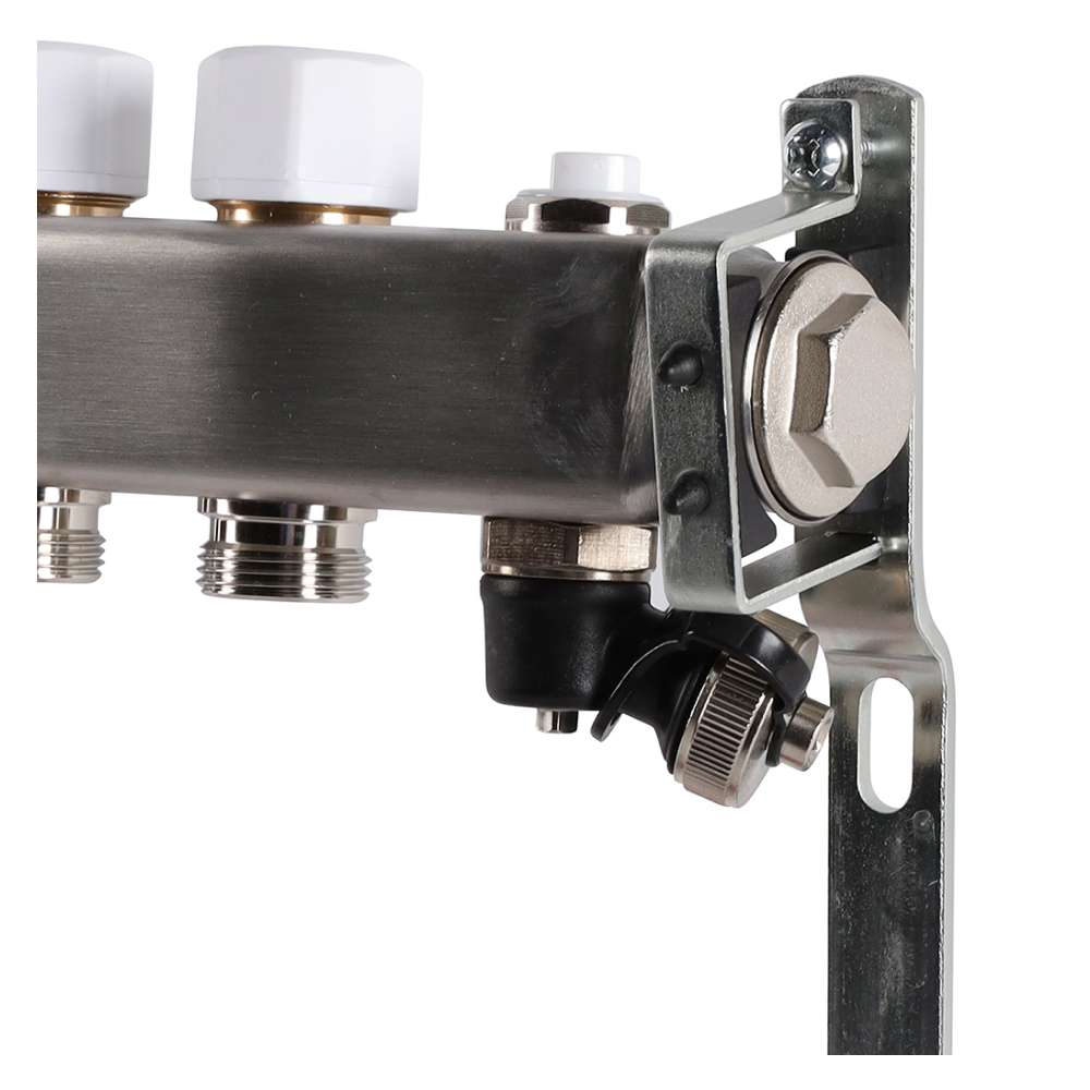 Коллектор из нерж. стали 5 выходов с расходомерами, с клапаном вып. воздуха и сливом / Rommer фото на multiBOX