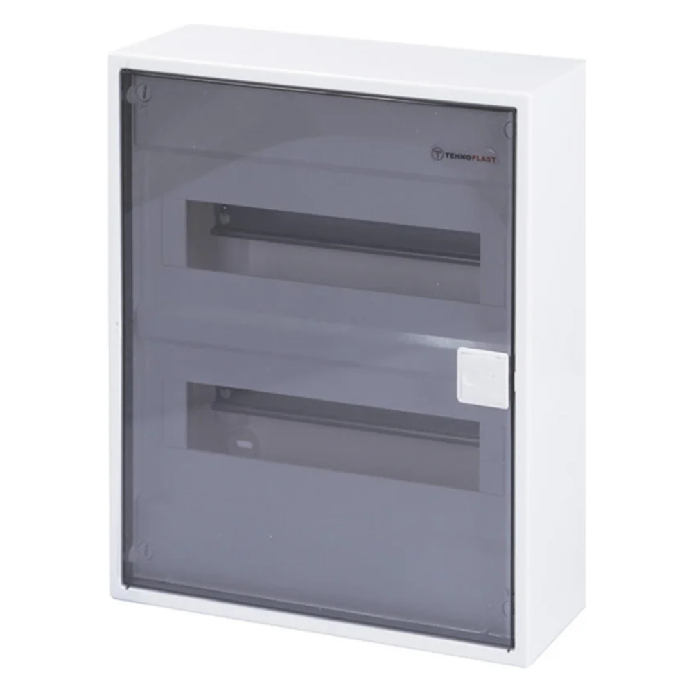 Щит навесной N24-ALFA на 24+4 модуля, прозрачная дверца, IP40 / Tehnoplast фото на multiBOX