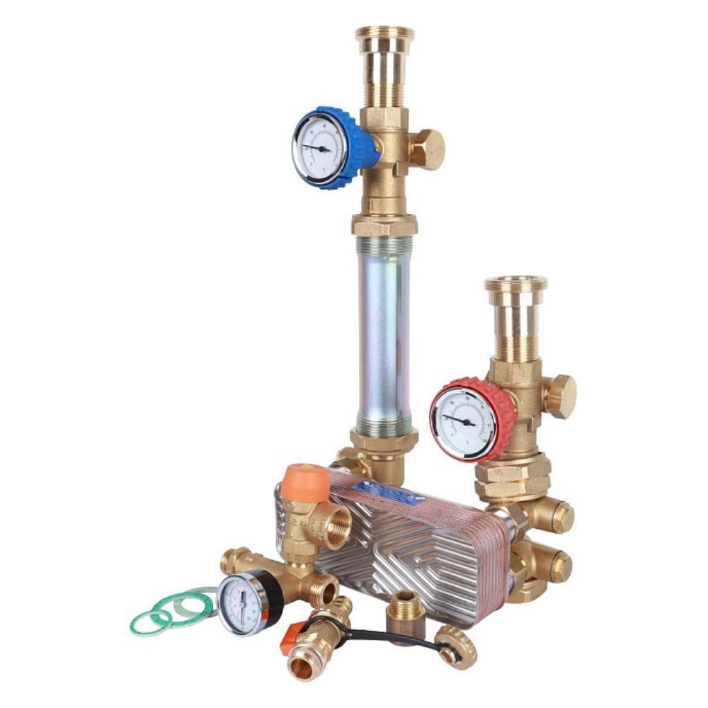 Насосная группа с теплообменником 18 пластин 1" в теплоизоляции, без насоса / Stout фото на multiBOX