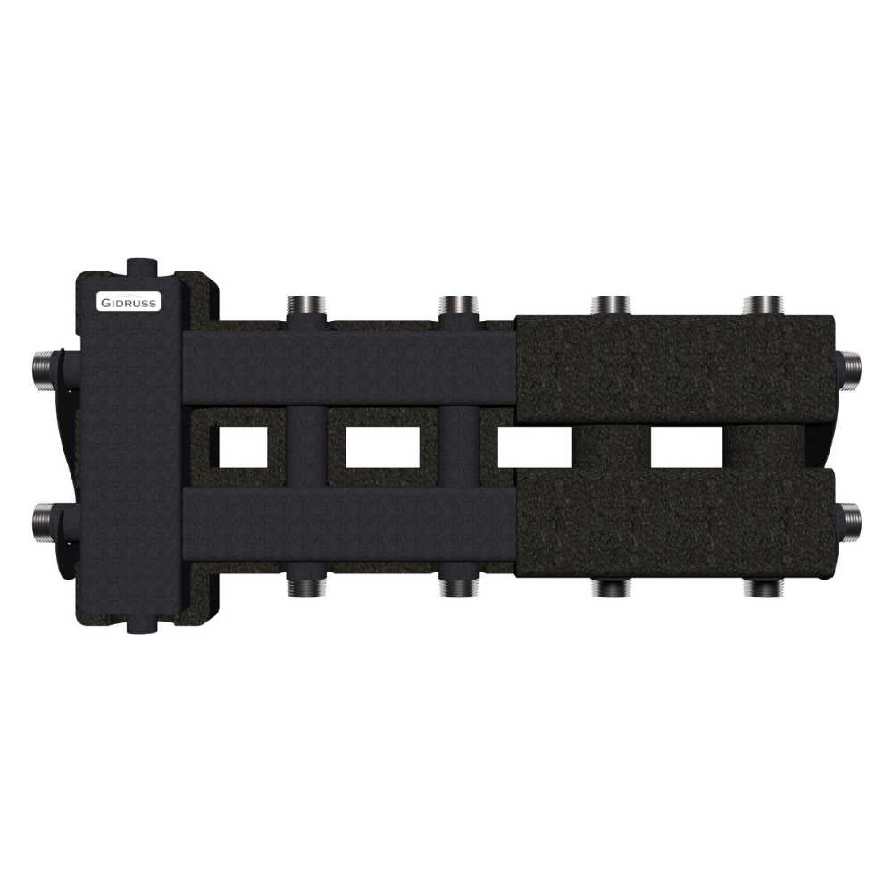 Коллектор с гидроразделителем на 2+2+1 контура BM-60-5DU.EPP до 60 кВт, EPP-термоизоляция / Gidruss фото на multiBOX