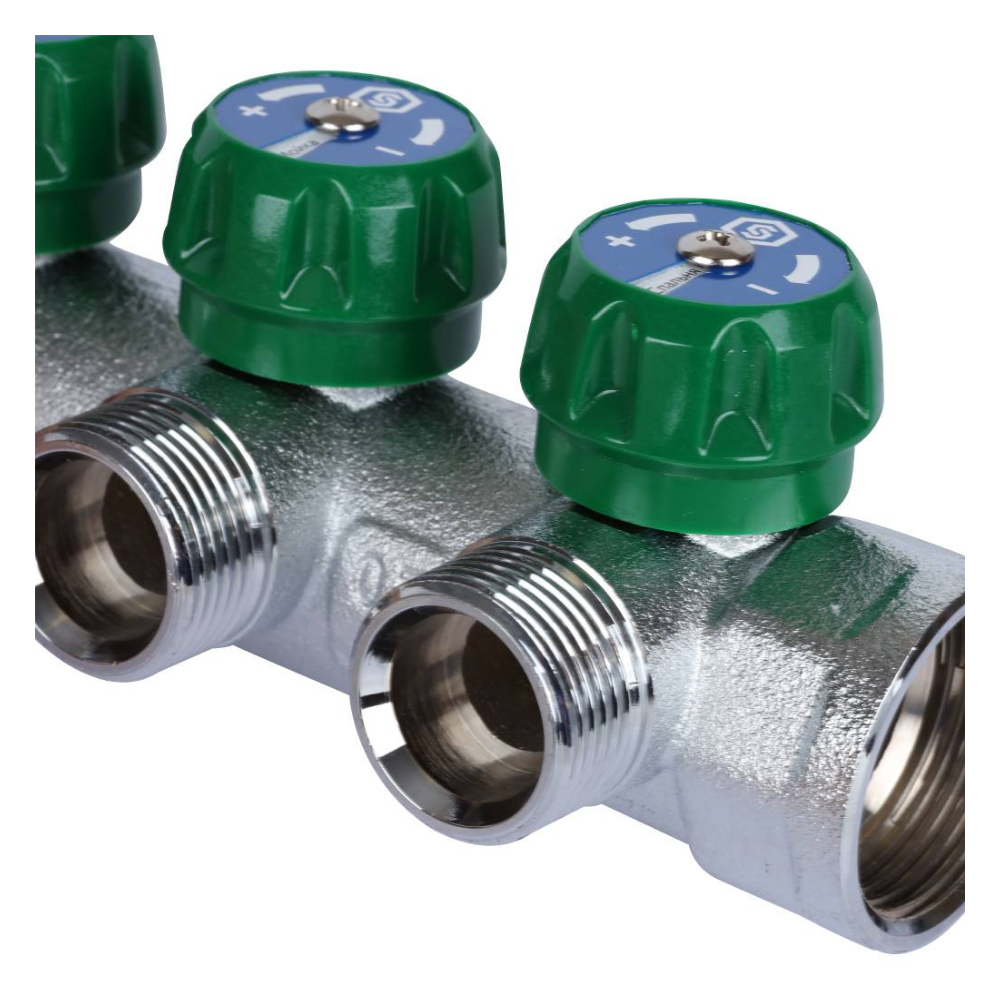 Регулирующий коллектор 1", 4 отвода 3/4" ЕК / Stout фото на multiBOX