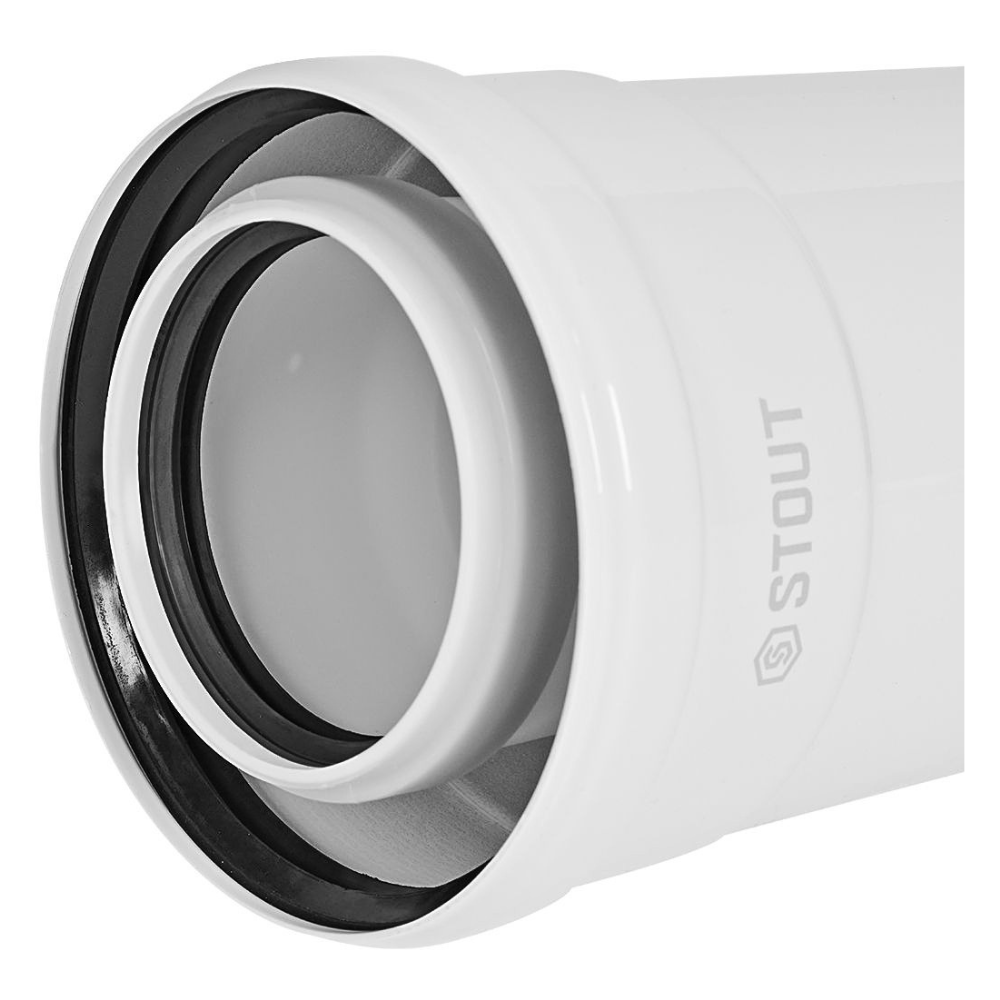Удлинитель D80/125 п-м L500 мм, конденсационный / Stout фото на multiBOX