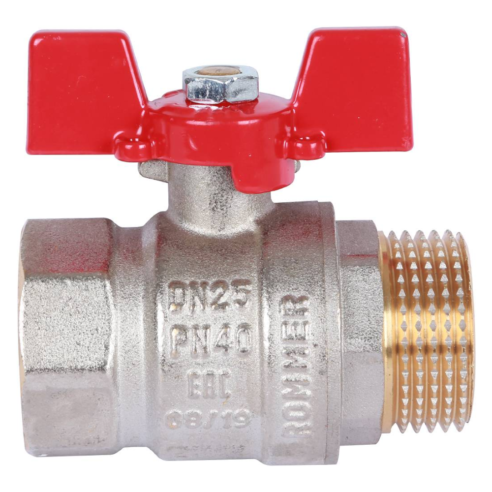 Кран шаровой 1" ВР-НР, ручка бабочка / Rommer фото на multiBOX