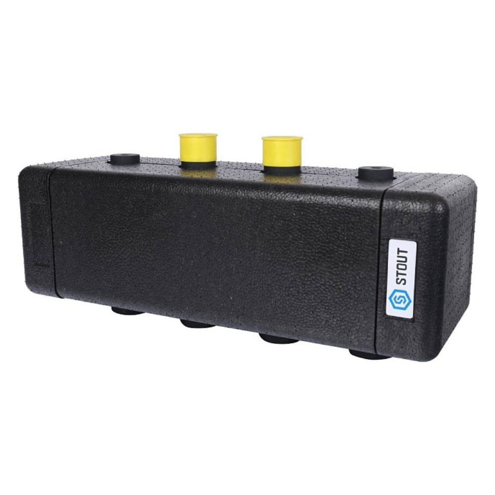 Распределительный коллектор на 2 контура DN20 в теплоизоляции / Stout фото на multiBOX