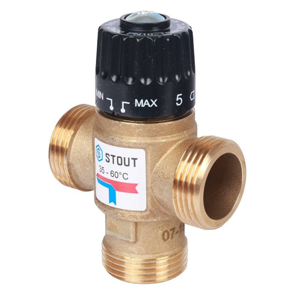 Термостатический смесительный клапан 1" НР, 35-60°С, KVs 2.5 / Stout фото на multiBOX