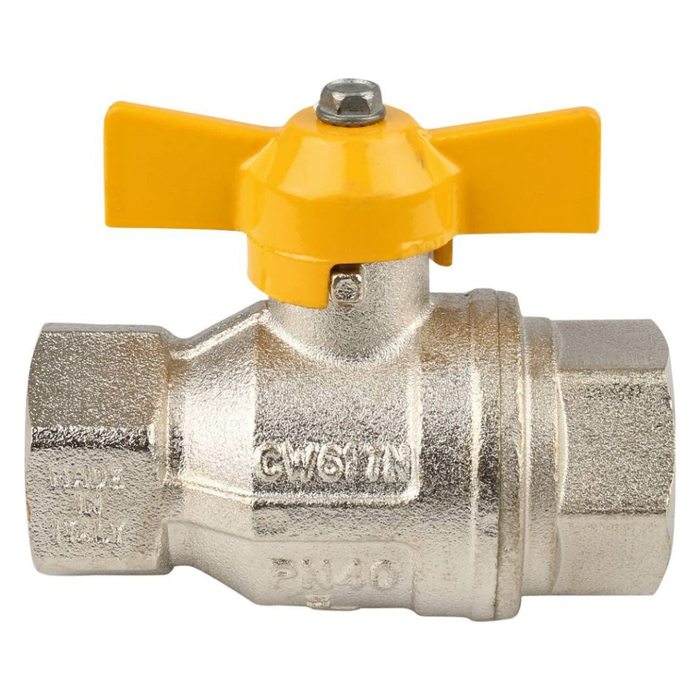 Кран шаровый для газа BERLIN 072, 3/4" ВР-ВР полнопроходной, ручка бабочка / Itap фото на multiBOX