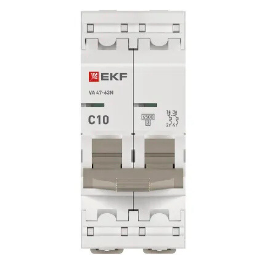 Автоматический выключатель PROXIMA 2P 10А (C) 4,5кА ВА 47-63N / EKF фото на multiBOX