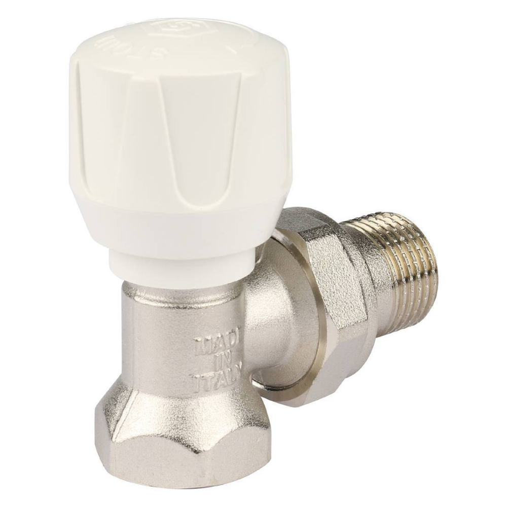Терморегулирующий ручной клапан 1/2" для радиатора, угловой / Stout фото на multiBOX