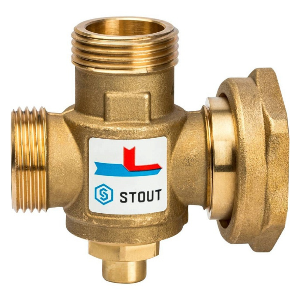 Термостатический смесительный клапан 1" НР - 1 1/2" ВР - 1" НР, 60°С / Stout фото на multiBOX