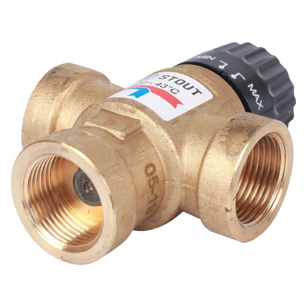 Термостатический смесительный клапан 3/4" ВР, 20-43°С, KVs 1.6 / Stout фото на multiBOX