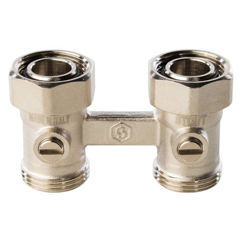 Узел нижнего подключения радиатора 3/4" для двухтрубной системы, прямой / Stout фото на multiBOX