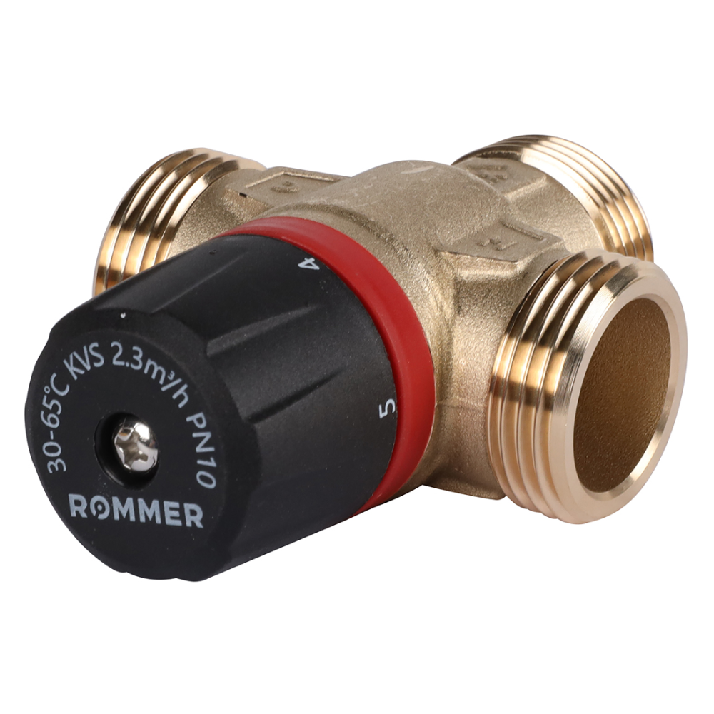 Термостатический смесительный клапан 1" НР, 30-65°С, KVs 2.3 (центральное смешивание) / Rommer фото на multiBOX
