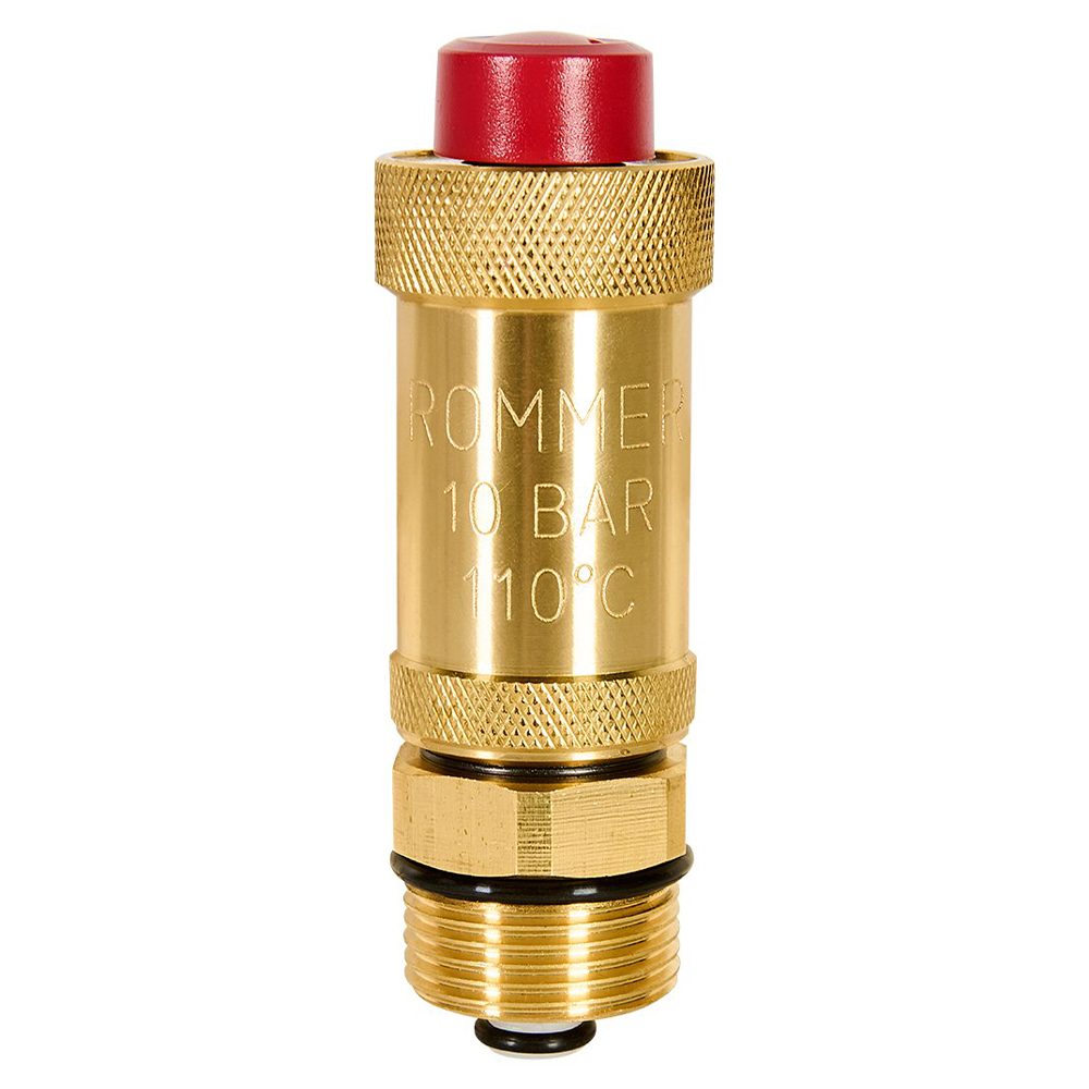 Воздухоотводчик автоматический FLEX 3/4" НР верт. выпуск , c отсечным клапаном, без покрытия / Rommer фото на multiBOX