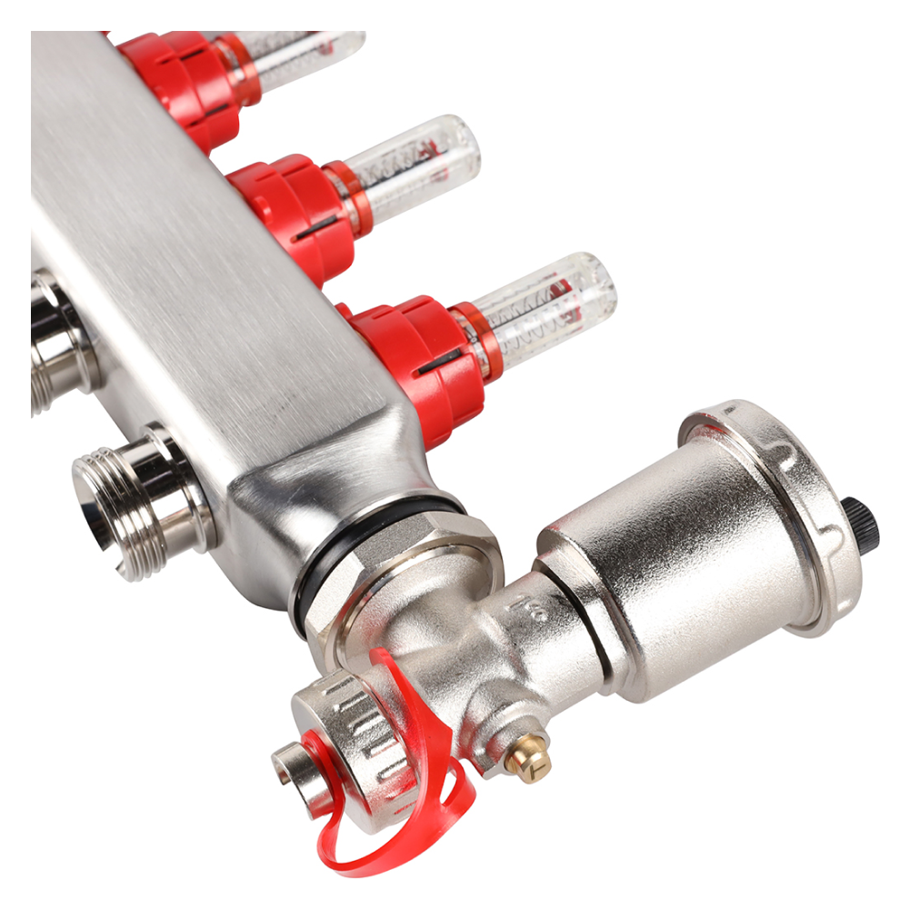 Коллектор из нерж. стали 12 выходов в сборе с расходомерами / Rommer фото на multiBOX