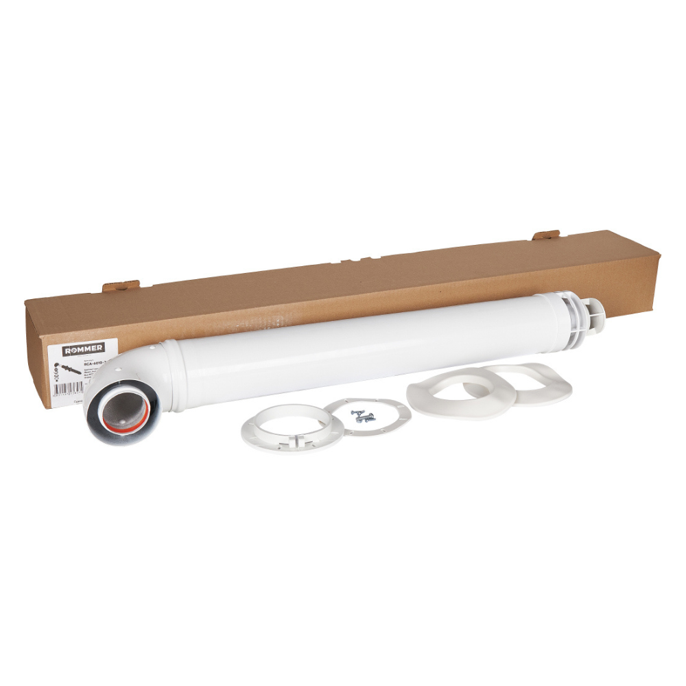 Комплект дымохода СТАНДАРТ D60/100 L900 мм (для котлов Bosch, Buderus, Navien S/C/E, Baxi ECO Nova/Classic, Fondital) фланец в комплекте, традиционный / Rommer фото на multiBOX