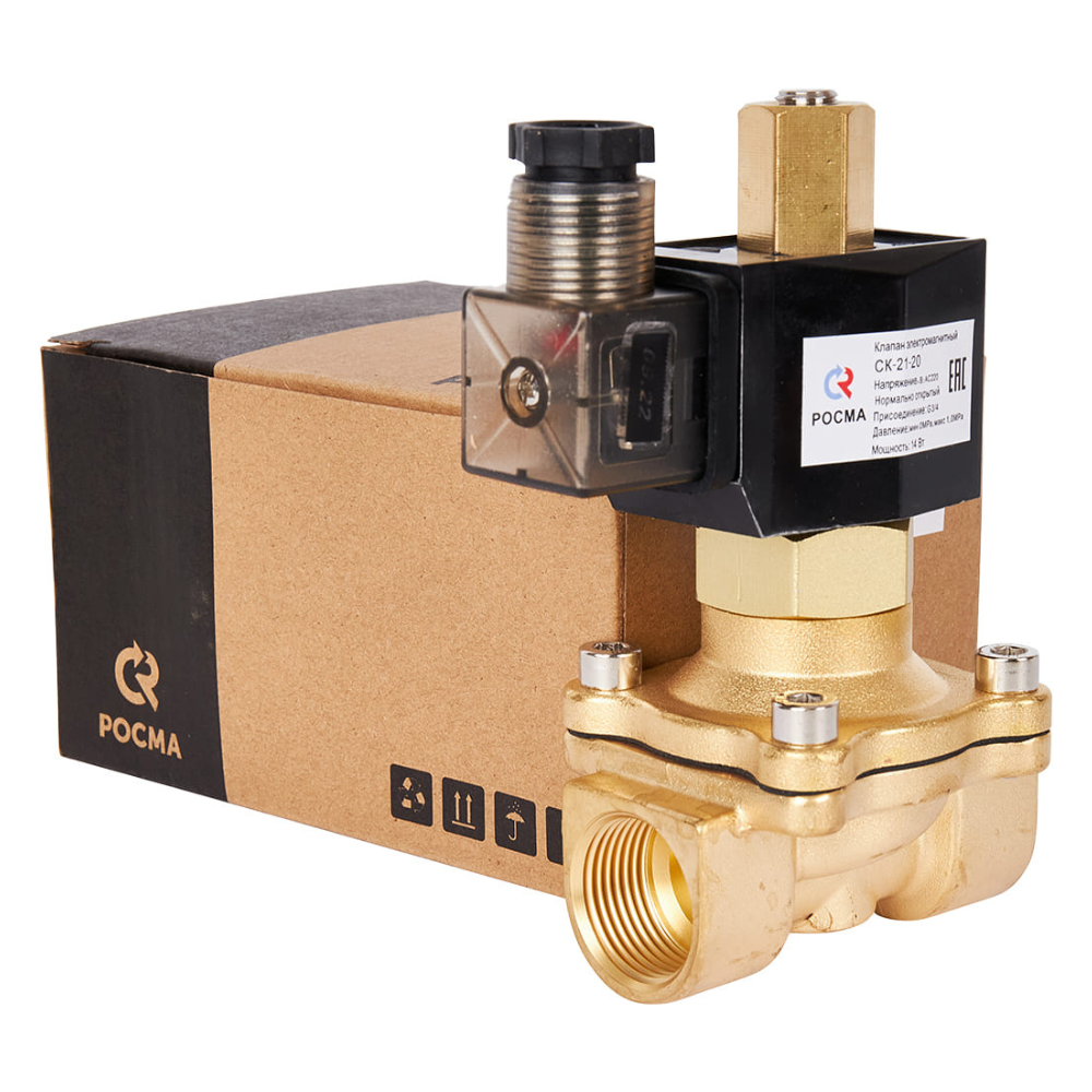 Электромагнитный клапан СК-21-20 3/4" НО, 220В, прямого действия / Росма фото на multiBOX