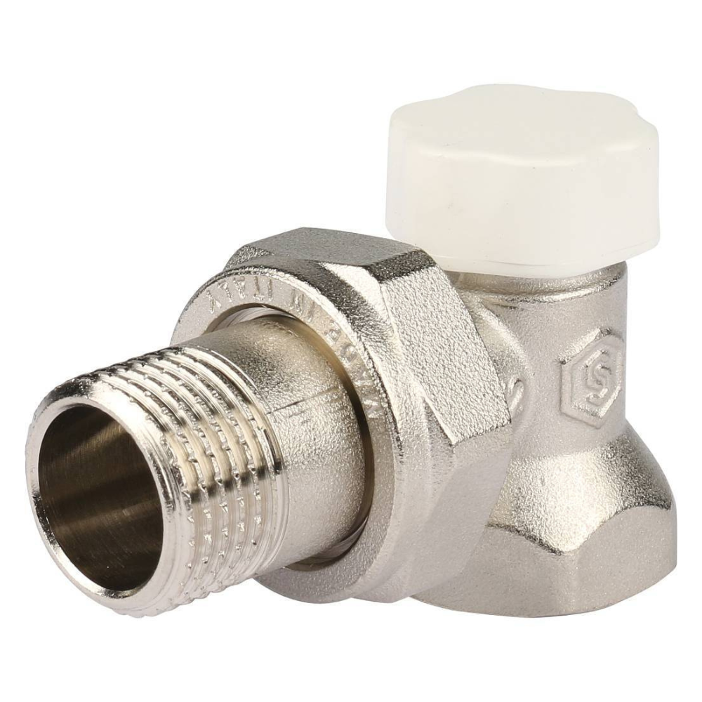 Запорно-балансировочный клапан 1/2" для радиатора, угловой / Stout фото на multiBOX