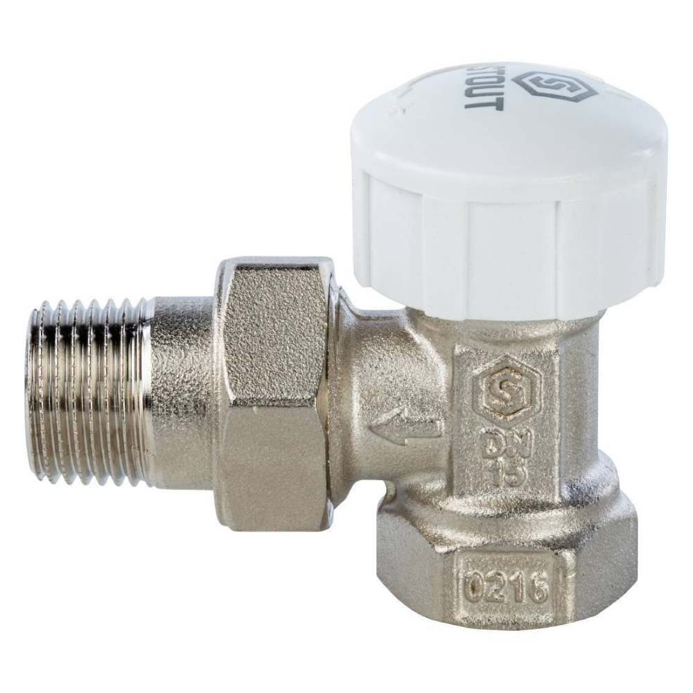 Термостатический клапан 1/2" для радиатора, угловой / Stout фото на multiBOX