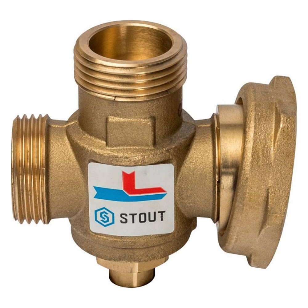 Термостатический смесительный клапан 1" НР - 1 1/2" ВР - 1" НР, 70°С / Stout фото на multiBOX