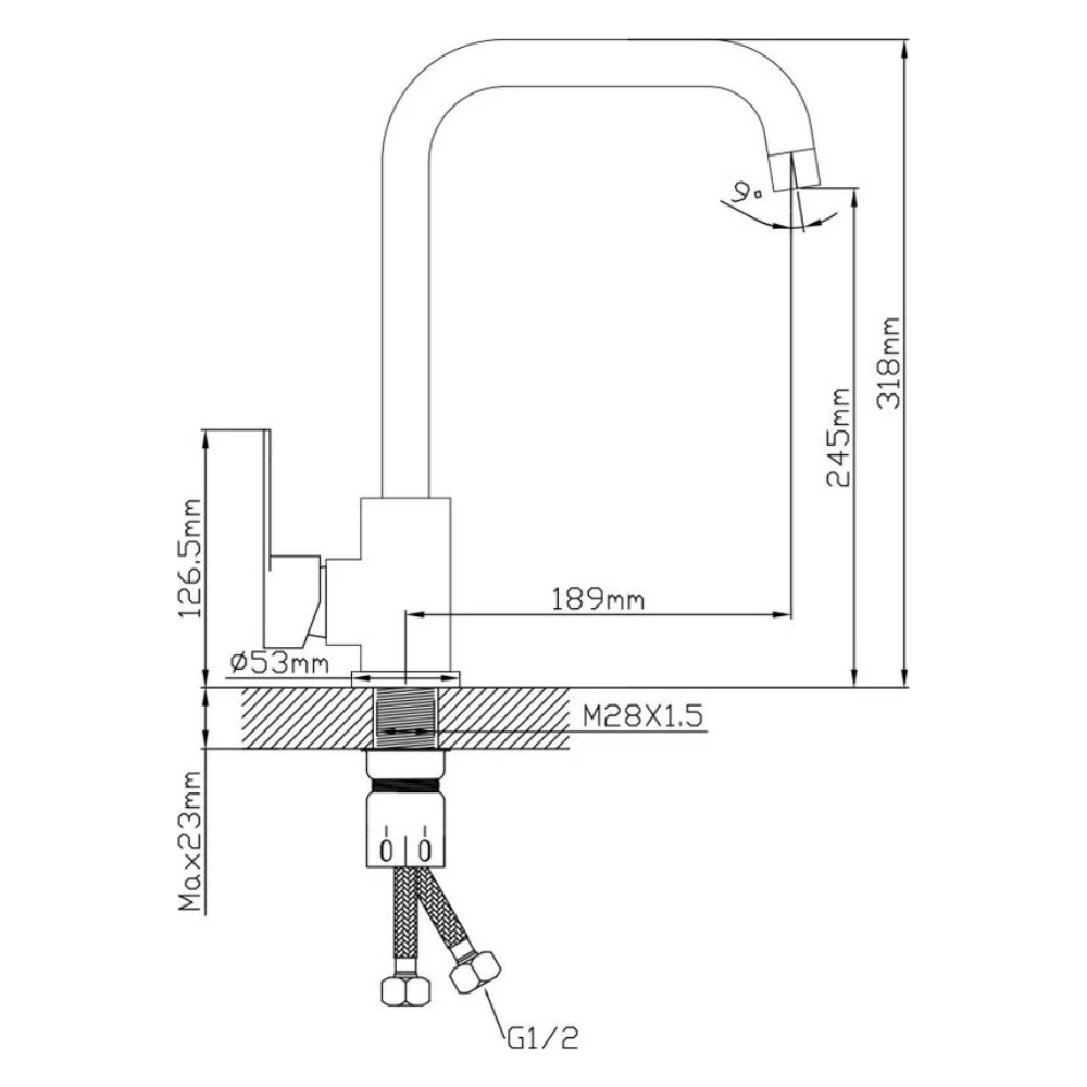 Смеситель для кухни (SUS 304) D35, серия ZAR с краном для пит. воды (AVZAR4-B304WF) / AV Engineering фото на multiBOX