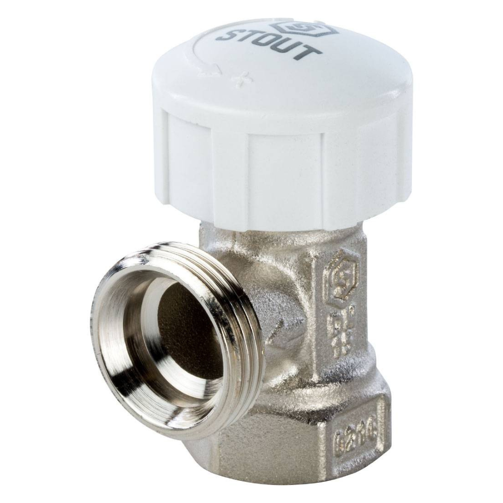 Термостатический клапан 1/2" для радиатора, угловой / Stout фото на multiBOX
