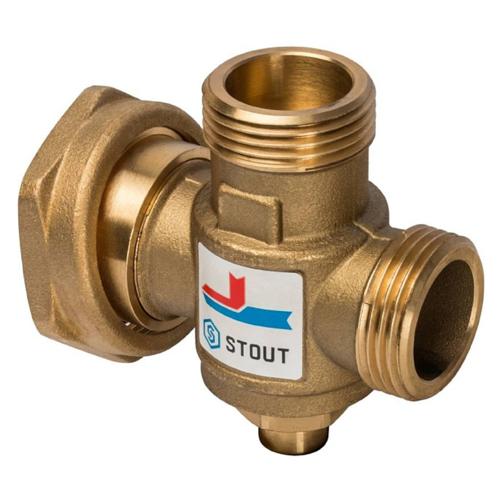 Термостатический смесительный клапан 1" НР - 1 1/2" ВР - 1" НР, 70°С / Stout фото на multiBOX