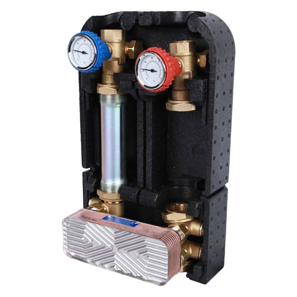 Насосная группа с теплообменником 18 пластин 1" в теплоизоляции, без насоса / Stout фото на multiBOX