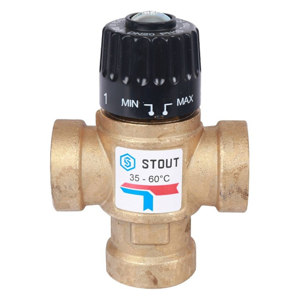 Термостатический смесительный клапан 3/4" ВР, 35-60°С, KVs 1.6 / Stout фото на multiBOX