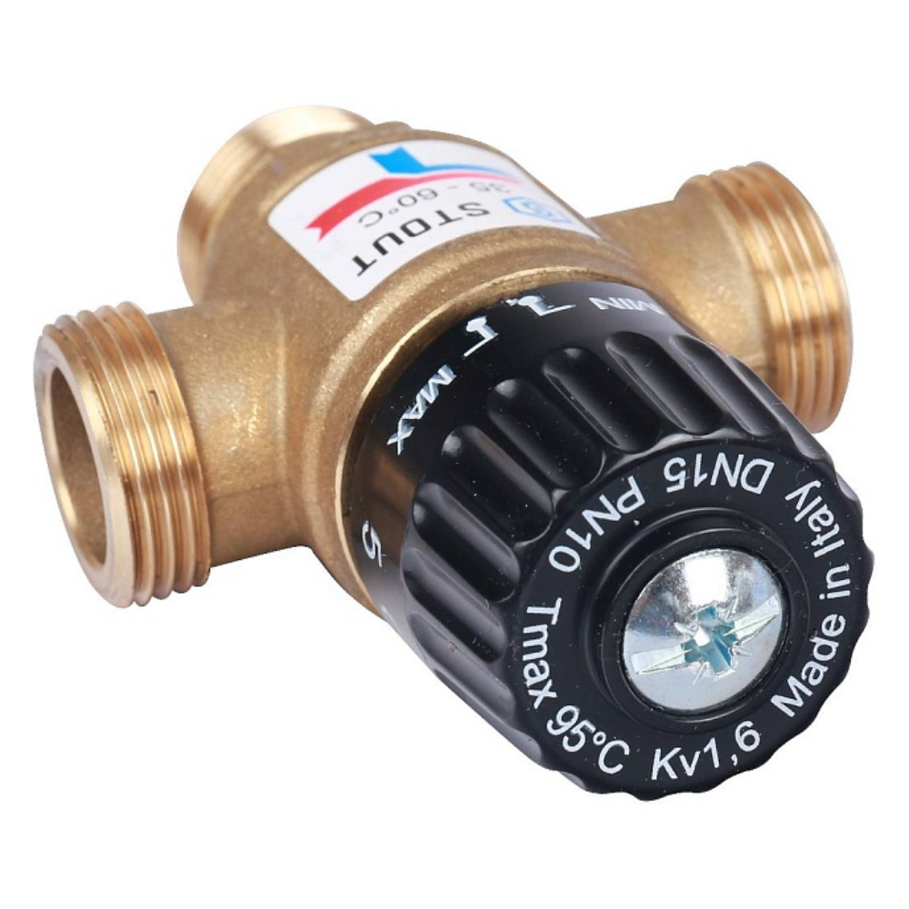 Термостатический смесительный клапан 3/4" НР, 35-60°С, KVs 1.6 / Stout фото на multiBOX