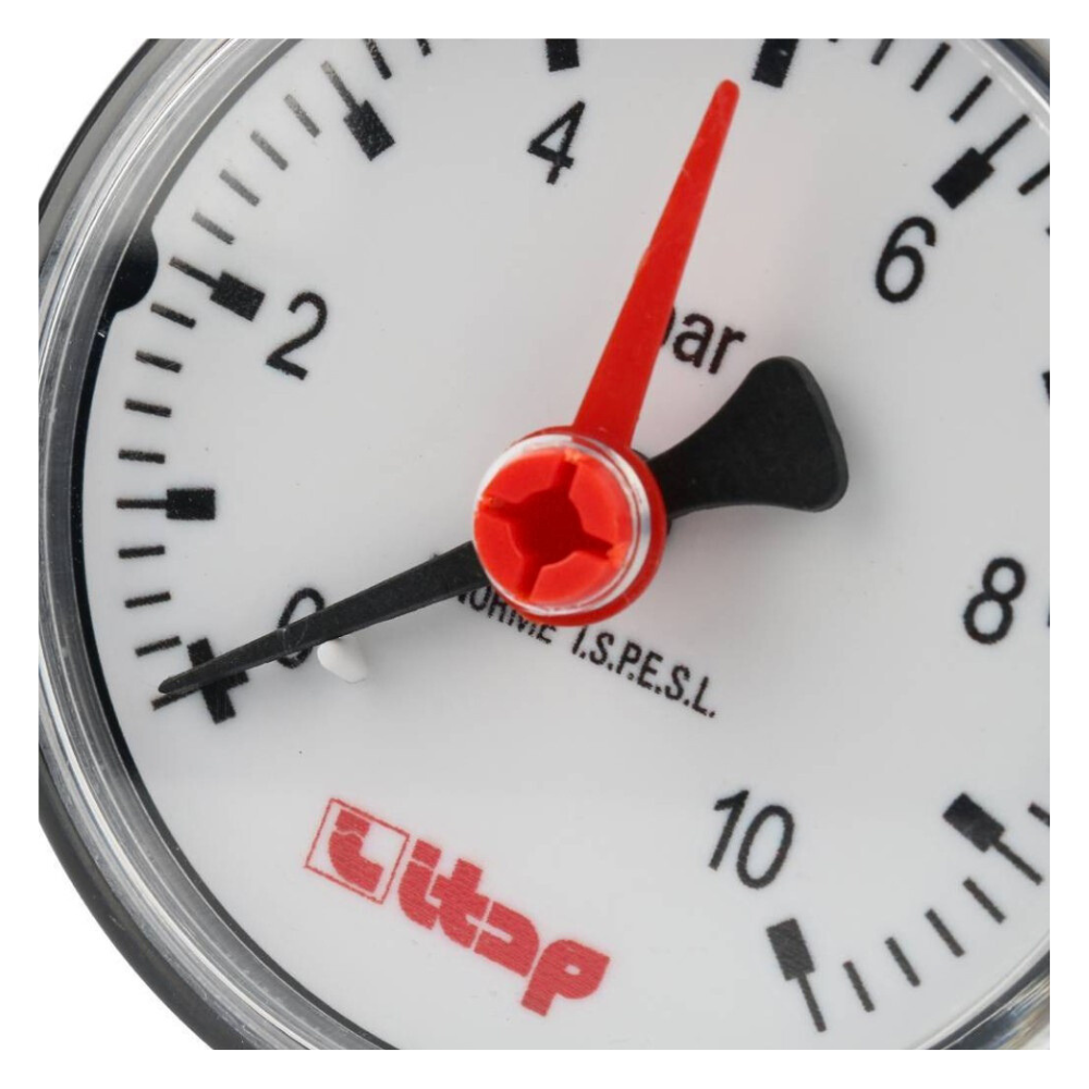 Манометр аксиальный 483, 1/4", 63 мм, 0...10 бар с указателем предела / Itap фото на multiBOX