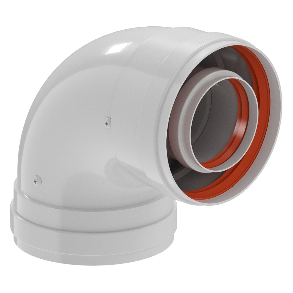Отвод угол 90 гр. D60/100 п-м, традиционный / Rommer фото на multiBOX