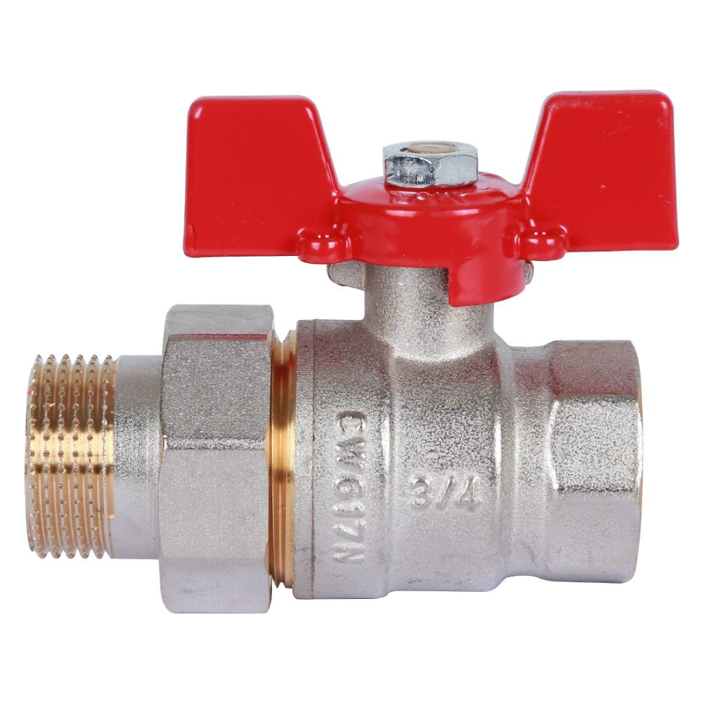 Кран шаровой с американкой 3/4" ВР-НР, ручка бабочка / Rommer фото на multiBOX