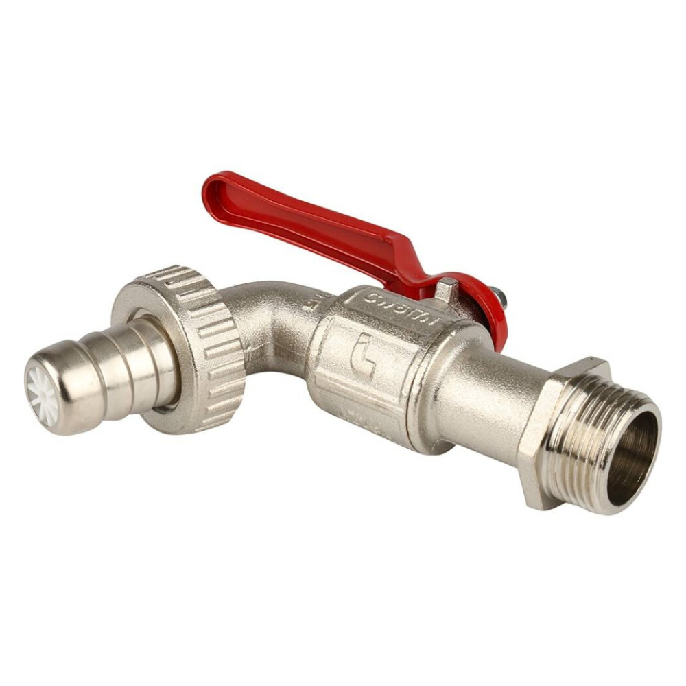 Кран шаровый сливной 166, 3/4" НР с латунным штуцером, ручка рычаг / Itap фото на multiBOX