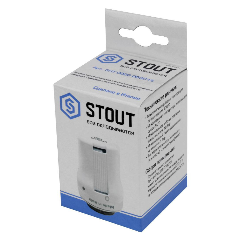 Термостатическая головка, жидкостная M30x1,5 / Stout фото на multiBOX