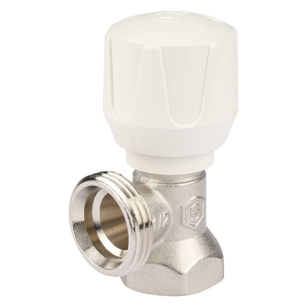 Терморегулирующий ручной клапан 1/2" для радиатора, угловой / Stout фото на multiBOX