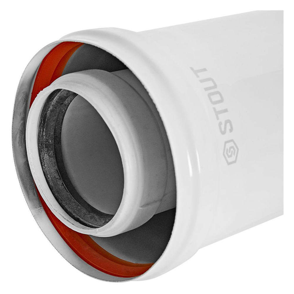 Удлинитель D60/100 п-м L500 мм, конденсационный / Stout фото на multiBOX