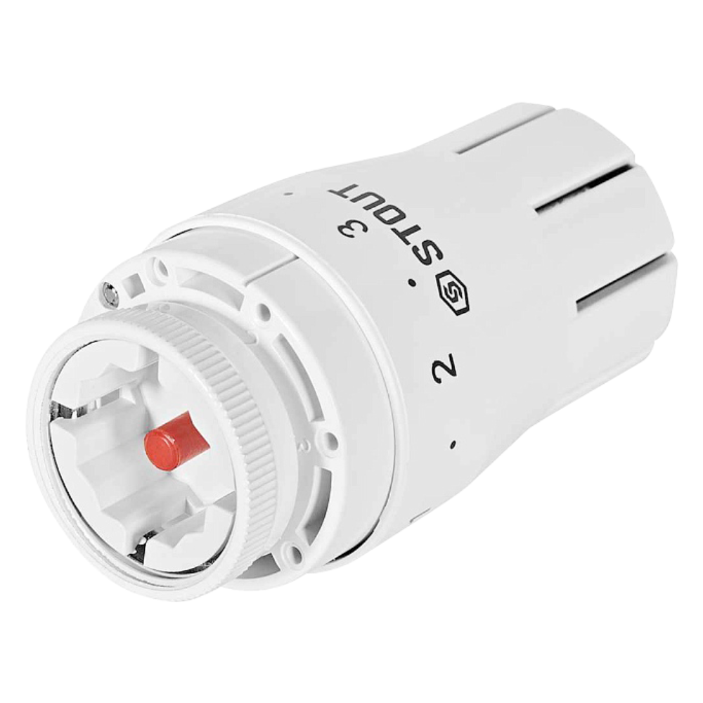 Термостатическая головка DESIGN белая, жидкостная M30x1.5 / Stout фото на multiBOX