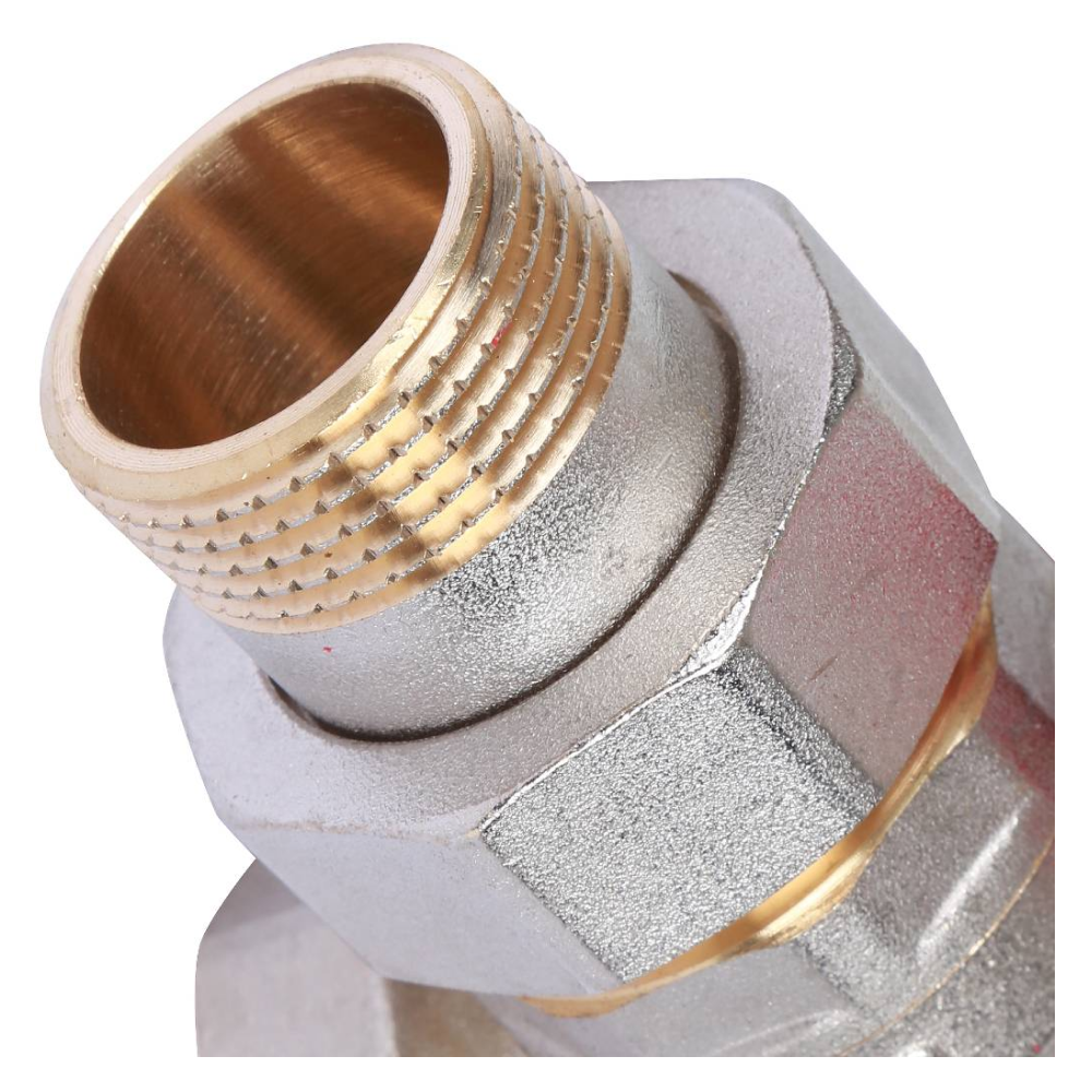 Кран шаровой угловой с американкой 1" ВР-НР, ручка бабочка / Rommer фото на multiBOX