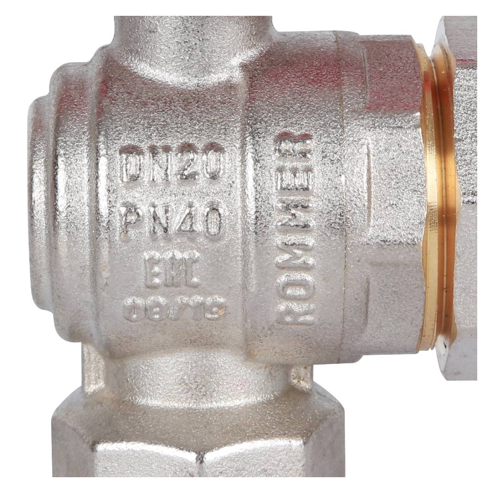 Кран шаровой угловой с американкой 3/4" ВР-НР, ручка бабочка / Rommer фото на multiBOX