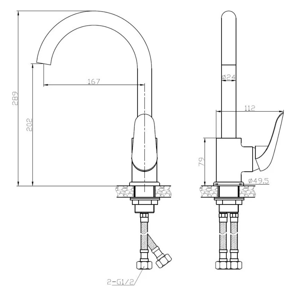 Смеситель для кухни (Lt) D35, серия KOR (AVKOR4-B138-213) / AV Engineering фото на multiBOX
