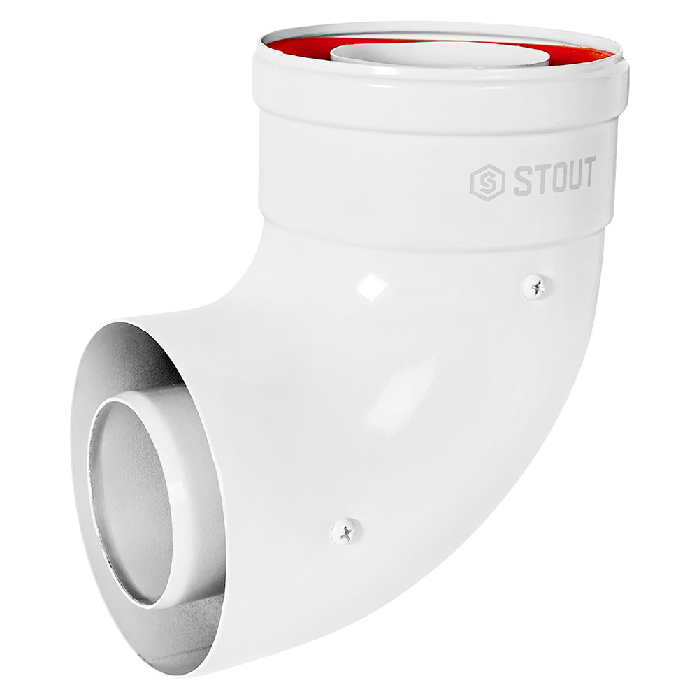 Отвод угол 90 гр. D60/100 п-м, традиционный / Stout фото на multiBOX