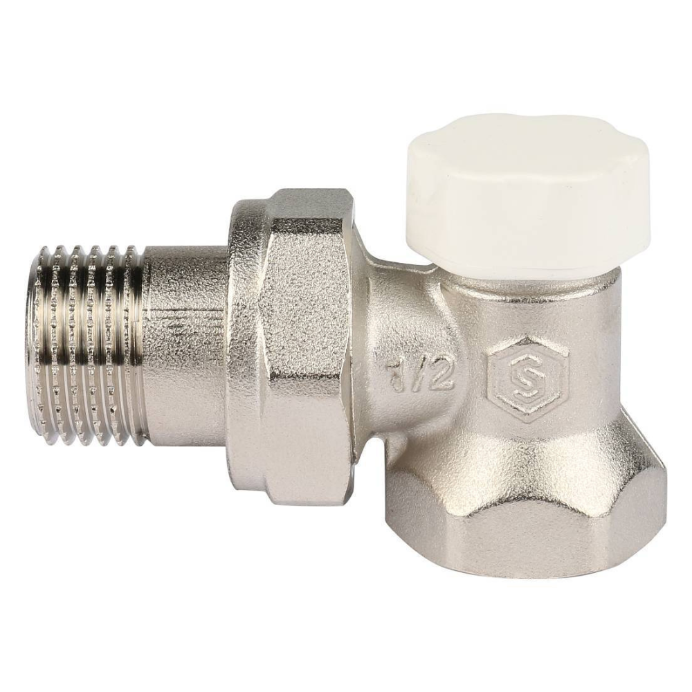 Запорно-балансировочный клапан 1/2" для радиатора, угловой / Stout фото на multiBOX