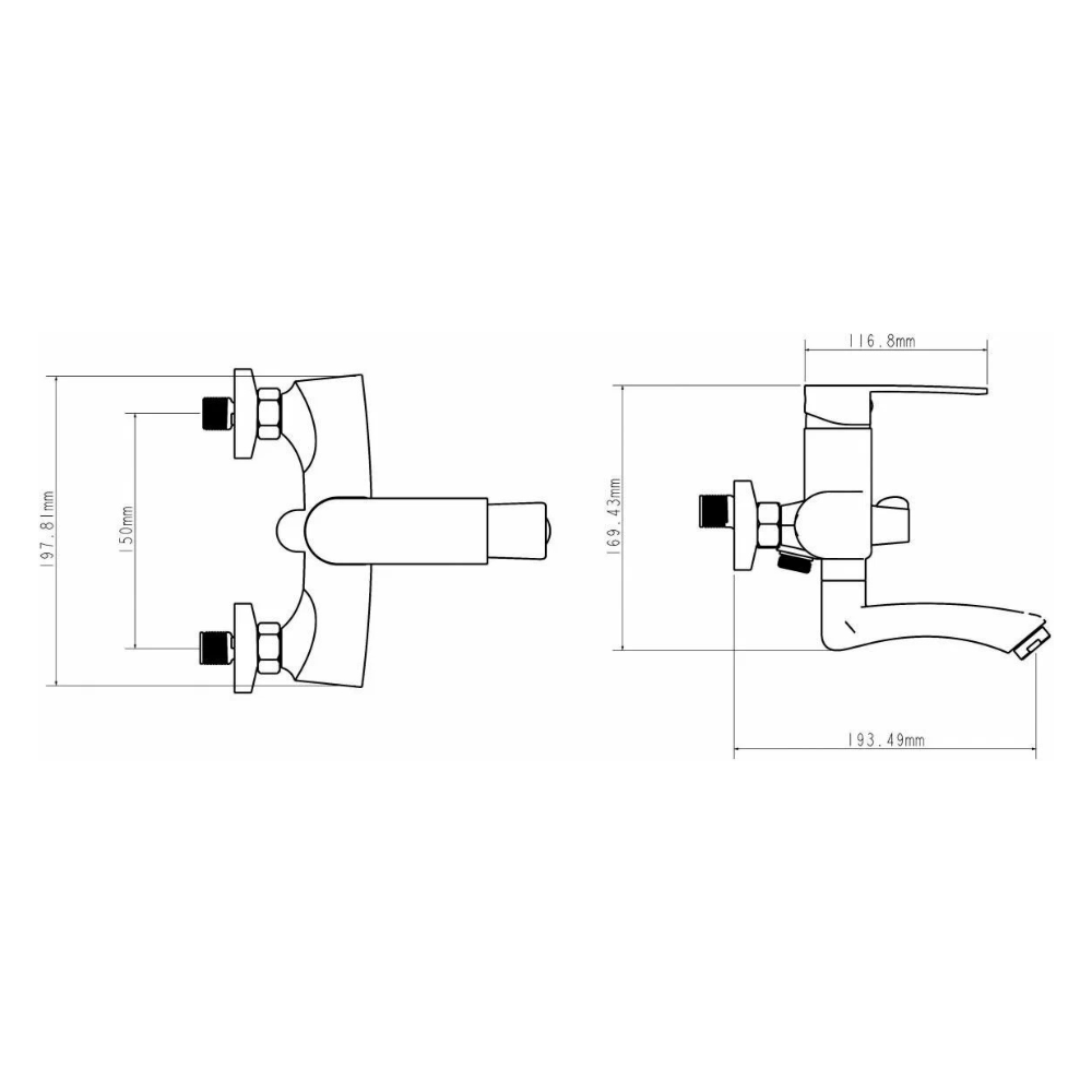 Смеситель для ванны D35-A, серия 270 (EC0271) / Econoce фото на multiBOX